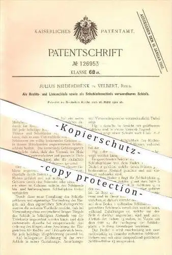 original Patent - Julius Niederdrenk in Velbert , Rhld. , 1901 , Schloss , Schubladenschloss , Möbelschloss , Möbel !!!