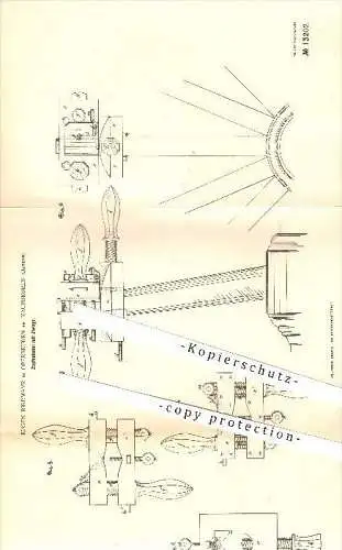 original Patent - Eugen Riedmayr in Oberbeuren bei Kaufbeuren , 1880 , Zapfenhobel mit Zwinge , Tischler !!!
