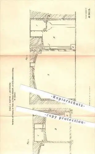 original Patent - Emile de Harven in Antwerpen , 1895 , Senkgrube mit Trennung der festen und flüssigen Abfallstoffe !!!