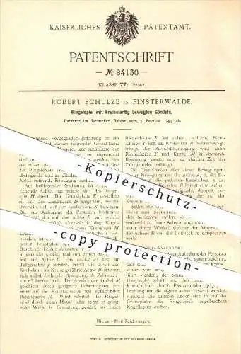original Patent - Robert Schulze in Finsterwalde , 1895 , Ringspiel mit kreiselartig bewegten Gondeln !!!