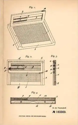Original Patentschrift - Th. Döscher in Güstrow i. Meckl., 1906 , Schiefertafel mit Rechner , Mathematik , Schule !!!
