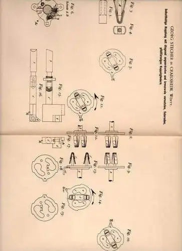 Original Patentschrift - Georg Stecher in Crailsheim , Württ. , 1901 , selbsttätige Kupplung für Eisenbahn !!!