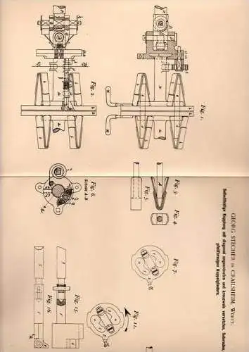 Original Patentschrift - Georg Stecher in Crailsheim , Württ. , 1901 , selbsttätige Kupplung für Eisenbahn !!!