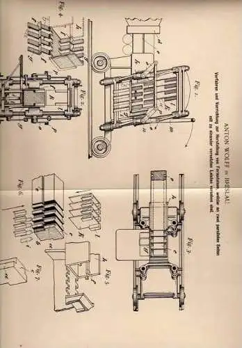 Original Patentschrift -  A. Wolff in Breslau , 1900 , Formsteine , Pflastersteine , Bau , Maurer , Tiefbau !!!
