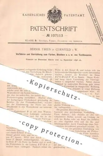 original Patent - Bernh. Thies , Coesfeld i. W. | 1898 | Färben u. Bleichen von Textilwaren | Textilien , Gewebe , Stoff