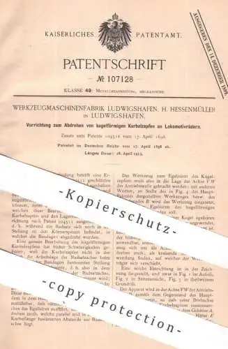 original Patent - Werkzeugmaschinenfabrik Ludwigshafen , H. Hessenmüller | 1898 | Lokomotivrad Kurbelzapfen | Eisenbahn
