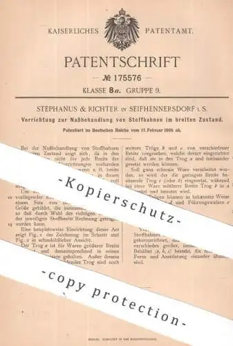 original Patent - Stephanus & Richter , Seifhennersdorf i. S. | 1906 | Nassbehandlung von Stoffbahnen | Stoff , Gewebe !