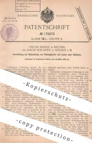 original Patent - Viktor Defays , Brüssel Belgien | Jakob Schaefer , Höchst / Main |1905 | Flüssigkeit mit Gas o. Dampf