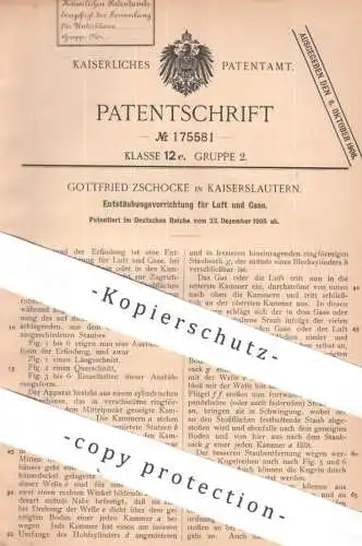 original Patent - Gottfried Zschocke , Kaiserslautern | 1905 | Entstäubung für Luft und Gase | Gas , Staub
