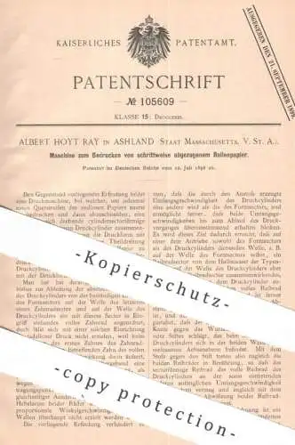 original Patent - Albert Hoyt Ray , Ashland , Massachusetts , USA | 1898 | Druck auf Rollenpapier | Papier !