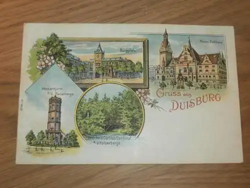 alte AK -  Duisburg , ca. 1905 , Litho ,  Ansichtskarte !!!