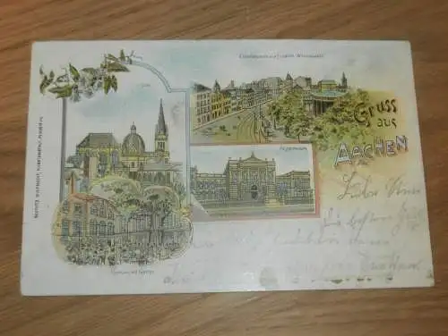 alte AK - Aachen , 1898 , Litho , Ansichtskarte !!!
