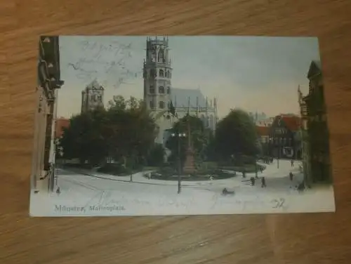 alte AK - Münster i. W. , 1907 , Marienplatz , Ansichtskarte !!!