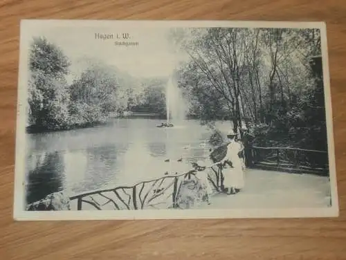 alte AK - Hagen b. Arnsberg , 1908 , Stadtgarten , Ansichtskarte !!!