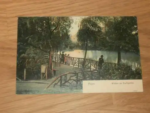 alte AK -  Hagen b. Arnsberg , 1909 , Stadtgarten , Ansichtskarte !!!