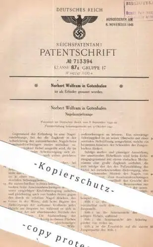 original Patent - Norbert Wolfram , Gotenhafen | 1940 | Nagelausziehzange | Zange , Zangen | Nagel , Nägel | Werkzeug