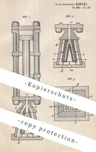 original Patent - Richard Sprenger , Berlin / Henningsdorf | 1921 | Pressen von Formstück | Presse , Keramik , Porzellan