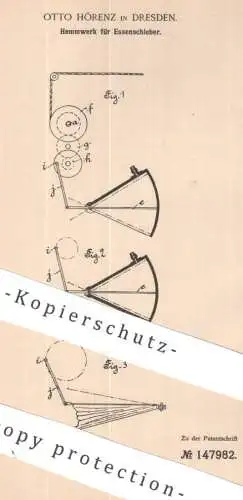 original Patent - Otto Hörenz , Dresden | 1902 | Hemmwerk für Essenschieber | Schornstein , Esse , Schornsteinfeger !!