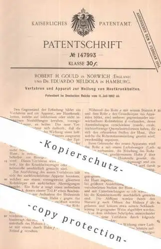 original Patent - Robert H. Gould , Norwich , England | Dr. Eduardo Meldola , Hamburg | 1902 | Heilung von Hautkrankheit