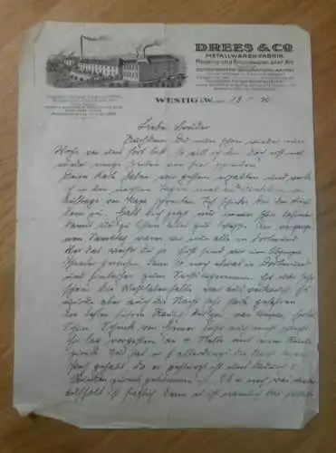 brisanter Brief , Drees & Co in Westig i.W. , 1932 , Brief ,  NSDAP Mitglieder !!