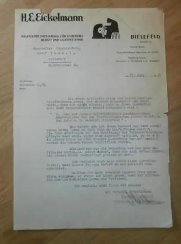 H.E. Eickelmann in Bielefeld , 1930 , Adolf Thumel , Creditreform, alte Rechnung !!