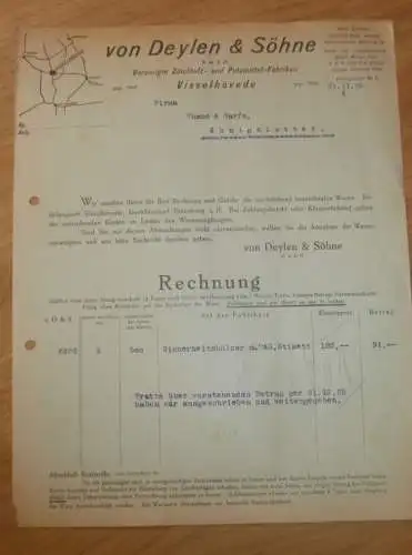 von Deylen & Söhne in Visselhövede b. Rotenburg , Zündhölzer , 1925 , alte Rechnung , Thams & Garfs Königslutter !!!