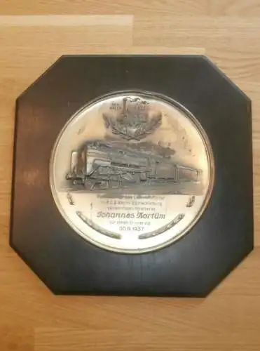 Ehrentafel Lokführer - Johannes Kortüm 30.09.1937 - R.D.B Bezirk 23 - Mecklenburg , Eisenbahn , Reichsbahn , Lokomotive