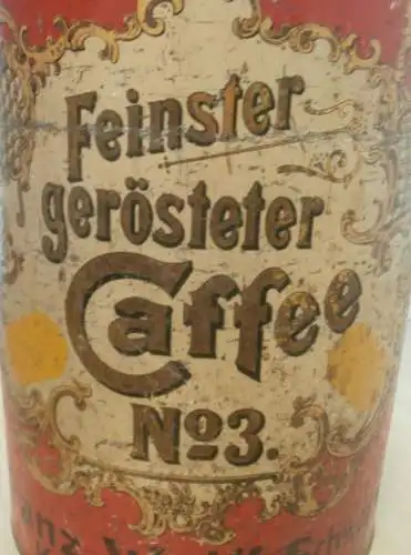 Franz Wulff Schwerin i. Mecklenburg , große alte Kaffeedose , Reklame , Kaffee , Werbung !!
