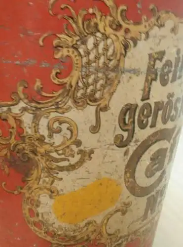 Franz Wulff Schwerin i. Mecklenburg , große alte Kaffeedose , Reklame , Kaffee , Werbung !!