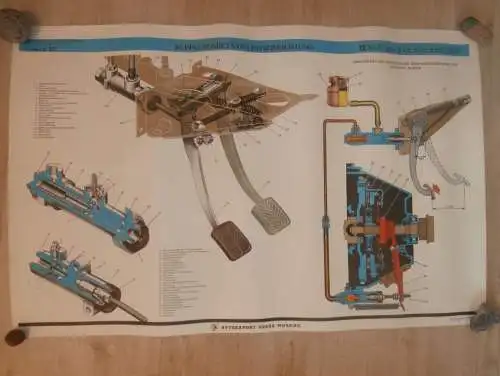 Lada BAS 2101 - großes altes Plakat - Kupplung , Schautafel , UDSSR , DDR , Oldtimer , Poster , Russland !! RAR
