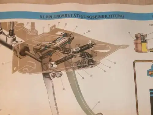 Lada BAS 2101 - großes altes Plakat - Kupplung , Schautafel , UDSSR , DDR , Oldtimer , Poster , Russland !! RAR