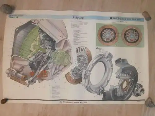 Lada BAS 2101 - großes altes Plakat - Kupplung , Schautafel , UDSSR , DDR , Oldtimer , Poster , Russland !! RAR