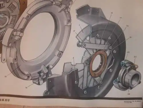 Lada BAS 2101 - großes altes Plakat - Kupplung , Schautafel , UDSSR , DDR , Oldtimer , Poster , Russland !! RAR