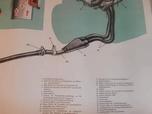 Lada BAS 2101 - großes altes Plakat - Ansaugsystem , Schautafel , UDSSR , DDR , Oldtimer , Poster , Russland !! RAR