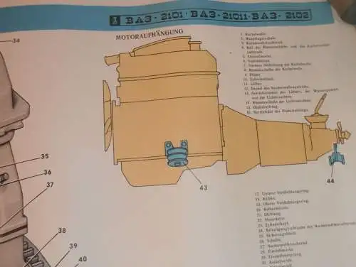 Lada BAS 2101 - großes altes Plakat - Motor , Schautafel , UDSSR , DDR , Oldtimer , Poster , Russland !!! RAR !!