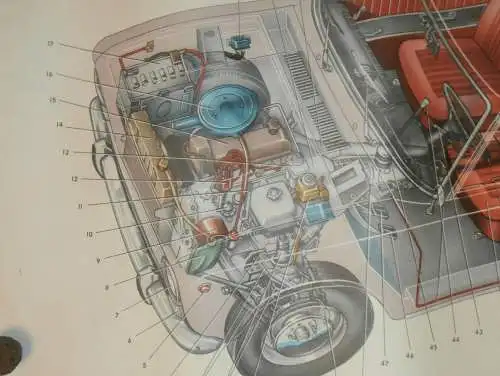 Lada BAS 2101 - großes altes Plakat - Aufbau , Schautafel , UDSSR , DDR , Oldtimer , Poster , Russland !!! RAR !!