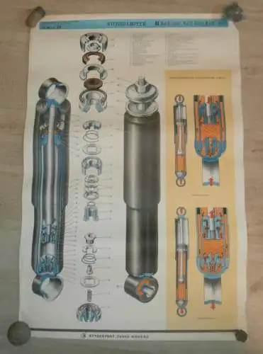 Lada BAS 2101 - großes altes Plakat - Stossdämpfer , Schautafel , UDSSR , DDR , Oldtimer , Poster , Russland !!! RAR !!