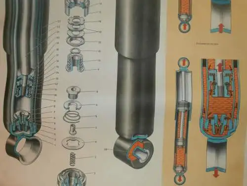 Lada BAS 2101 - großes altes Plakat - Stossdämpfer , Schautafel , UDSSR , DDR , Oldtimer , Poster , Russland !!! RAR !!