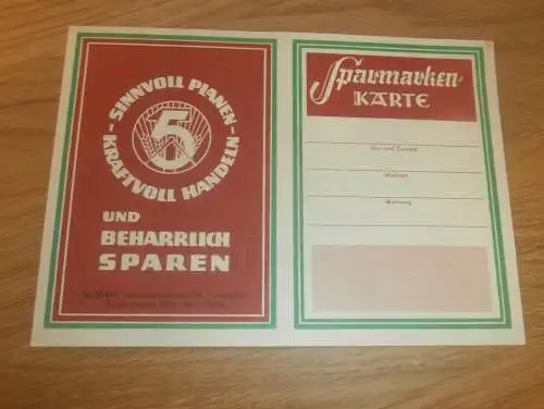 DDR - 5- Jahresplan , blanko Sparmarken Karte , Markenheft , Marken , Freiberg i. Sa. , Sparkasse , Bank !!