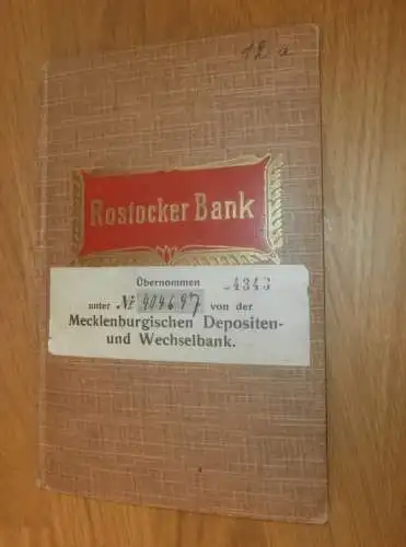altes Sparbuch Stralsund , 1935 - 1945 , Gisela Martens in Stralsund i. Mecklenburg , Sparkasse , Bank !!