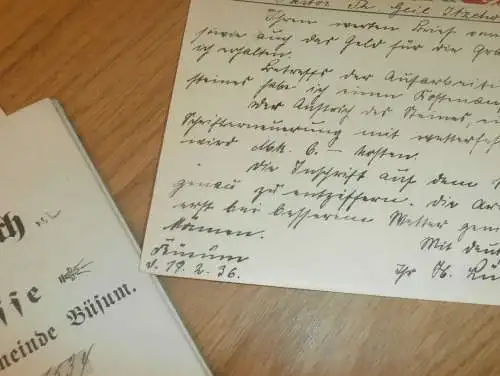 altes Sparbuch und Dokumente , Büsum 1915 - 1936 , August Geil in Groß Parin b. Schwartau, Sparkasse , Bank  !!!