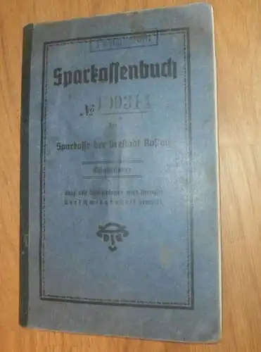 altes Sparbuch Rostock , 1941 - 1946 , Hilde Lumme in Rostock i. Mecklenburg , Sparkasse , Bank  !!!