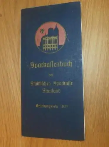 altes Sparbuch Stralsund , 1925 - 1946 , Hans Joachim Preuß in Stralsund / Kiel i. Mecklenburg , Sparkasse , Bank  !!!