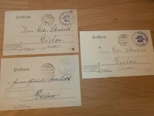 Försterei Dargun / Gielow i. Mecklenburg , 1919 , 3x Karten , Forst-Kasse , Malchin !!