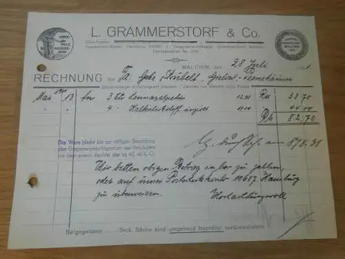 L. Grammerstorf & Co in Malchin , 1931 , Auszeichnung , Sägewerk Strubelt in Gielow in Mecklenburg , altes Dokument !!!