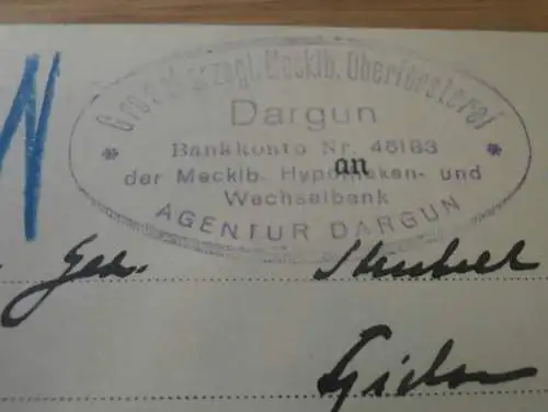 Oberförsterei Dargun in Mecklenburg , 1919 , Jagd , Forst , Dokument !!!