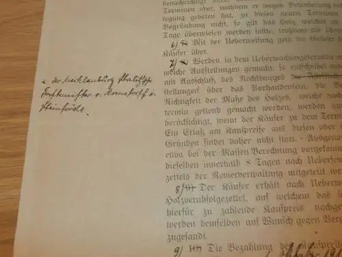 Revier Krümmel b. Lärz in Mecklenburg , 1919 , von Raden , Steinförde , Bückeburg , Reinshagen , Dokument !!!
