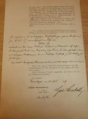 Revier Krümmel b. Lärz in Mecklenburg , 1919 , von Raden , Steinförde , Bückeburg , Reinshagen , Dokument !!!
