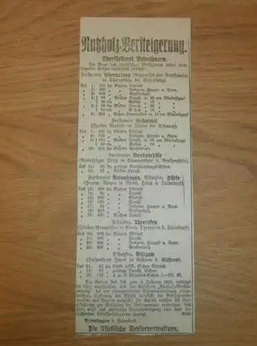 Oberförsterei Reinshagen b. Satow in Mecklenburg , 1919 , Lalendorf , Gülzow , Krümmel , Zeitungsartikel , Reklame !!!