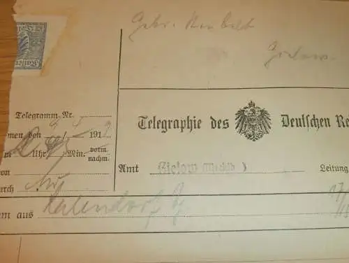 Oberförsterei Reinshagen b. Satow in Mecklenburg , 1919 , Lalendorf , Rostock , Telegramm !!!